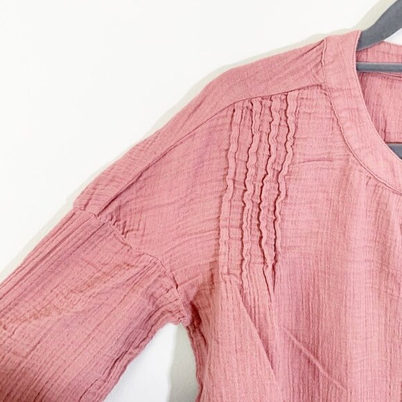 J. Jill purejill ombre tie dye gauzy long sleeve flowy button front top - Picture 2 of 8